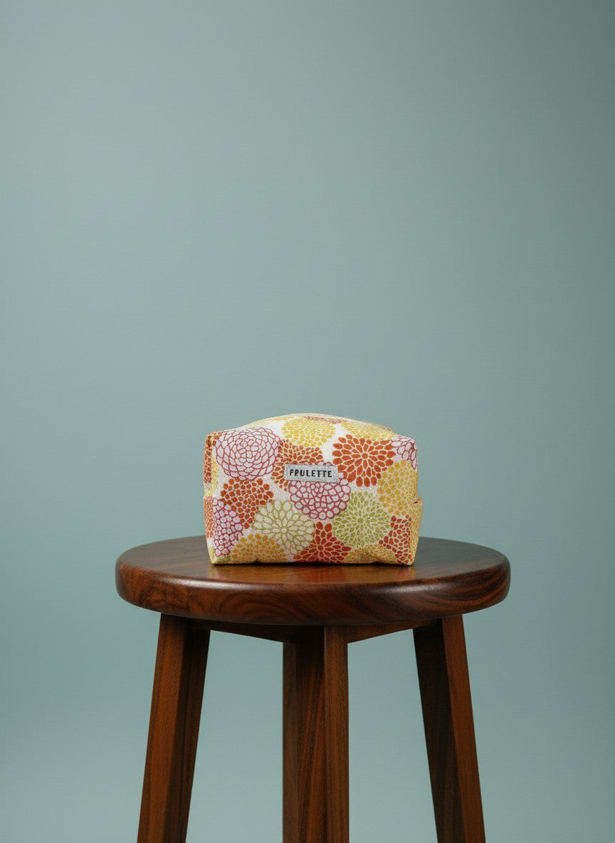 Trousse de toilette tissu fleuri - modèle unique