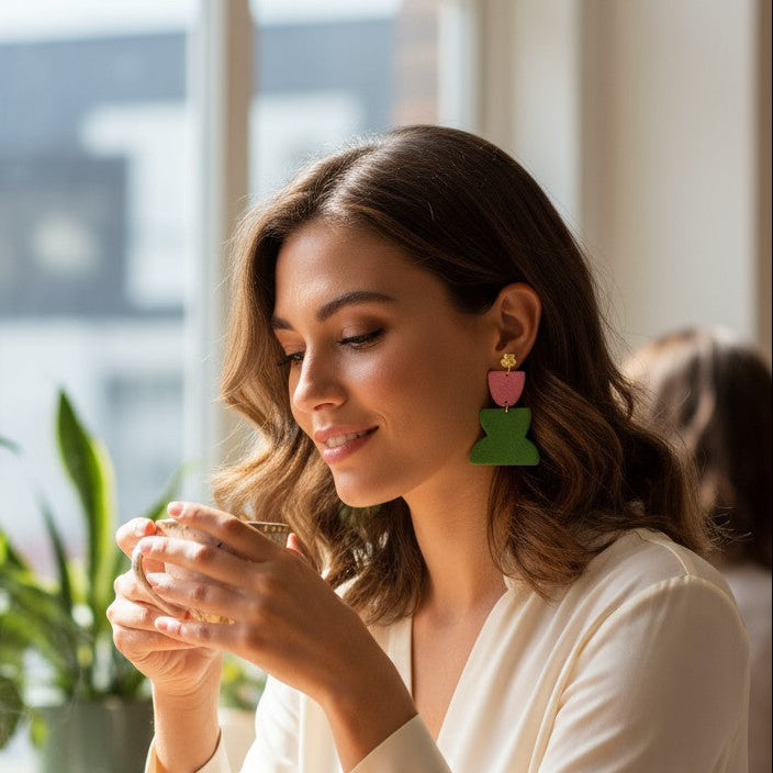 Boucles d’oreilles Funky Loop – cuir métallisé & vibes 70’s