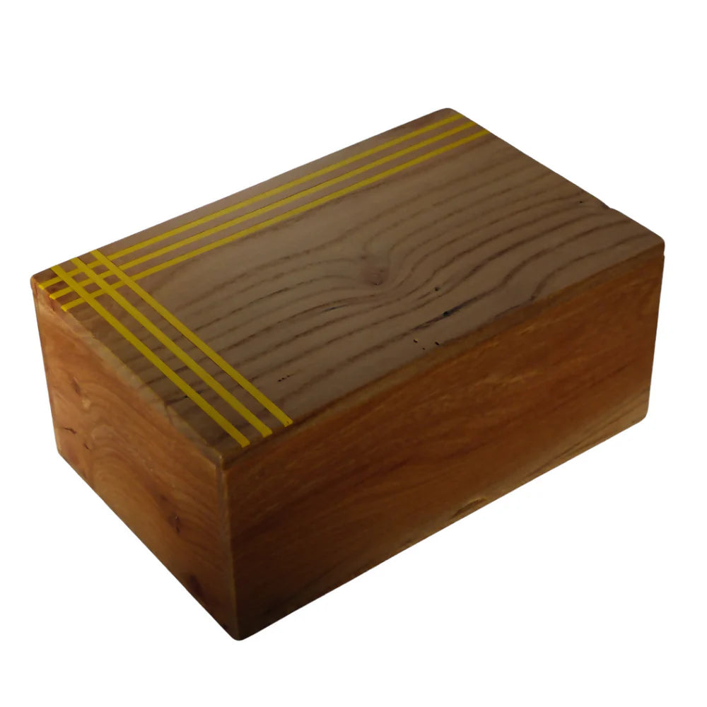 Boite en bois  massif incrustée - Filet