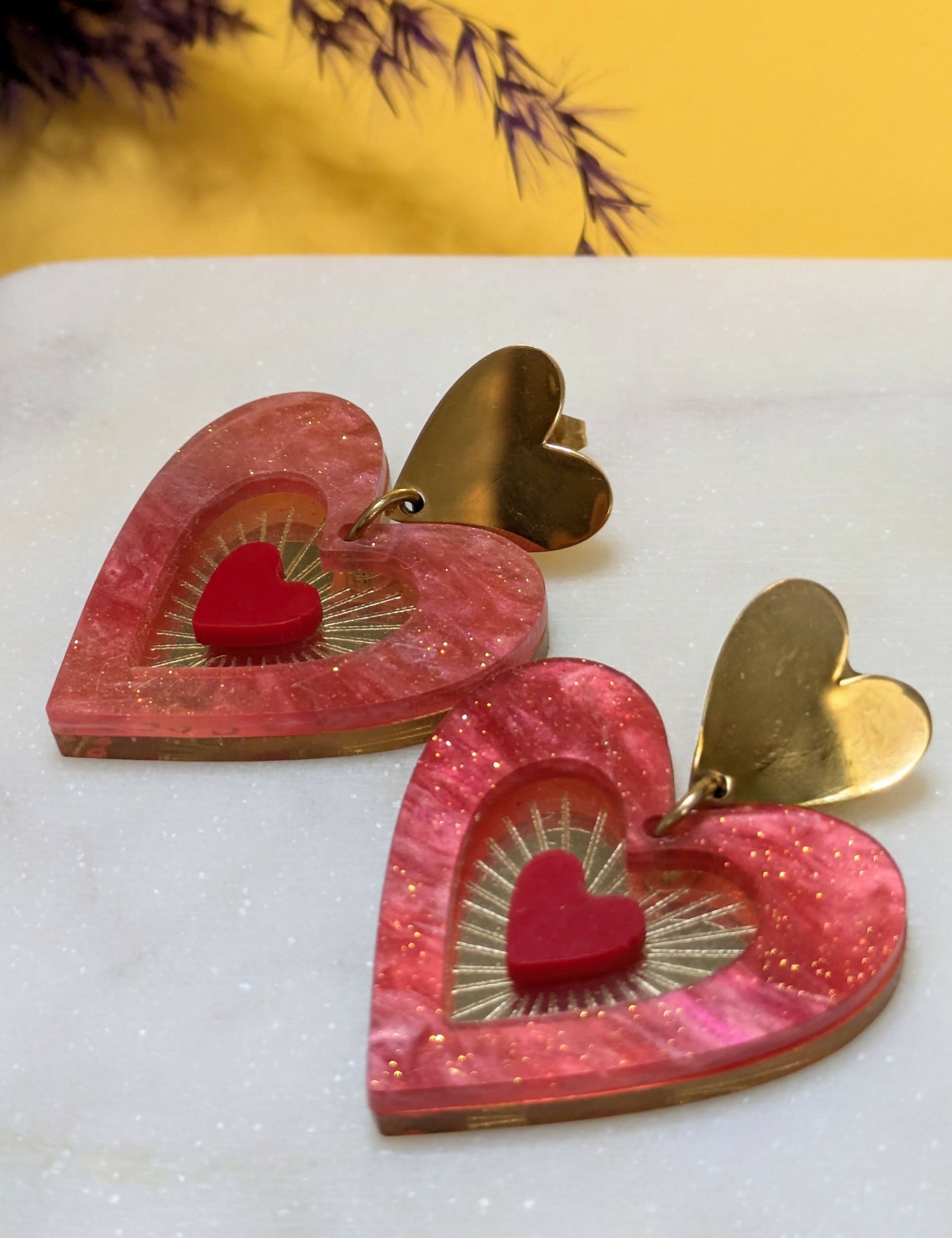 Boucles d'oreilles Fran - rouge