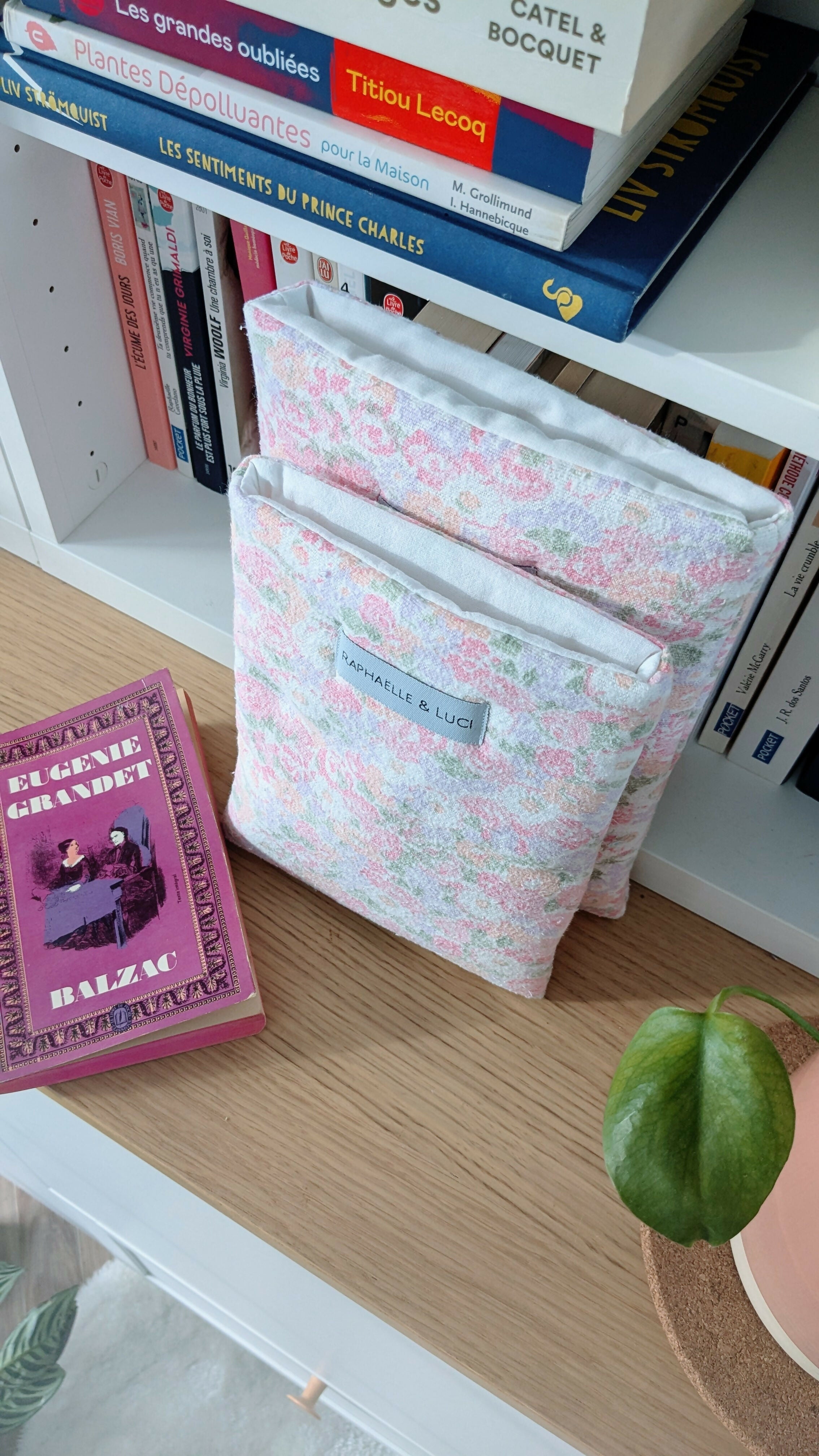 Housse de livre MULTIFLEURS ROSE