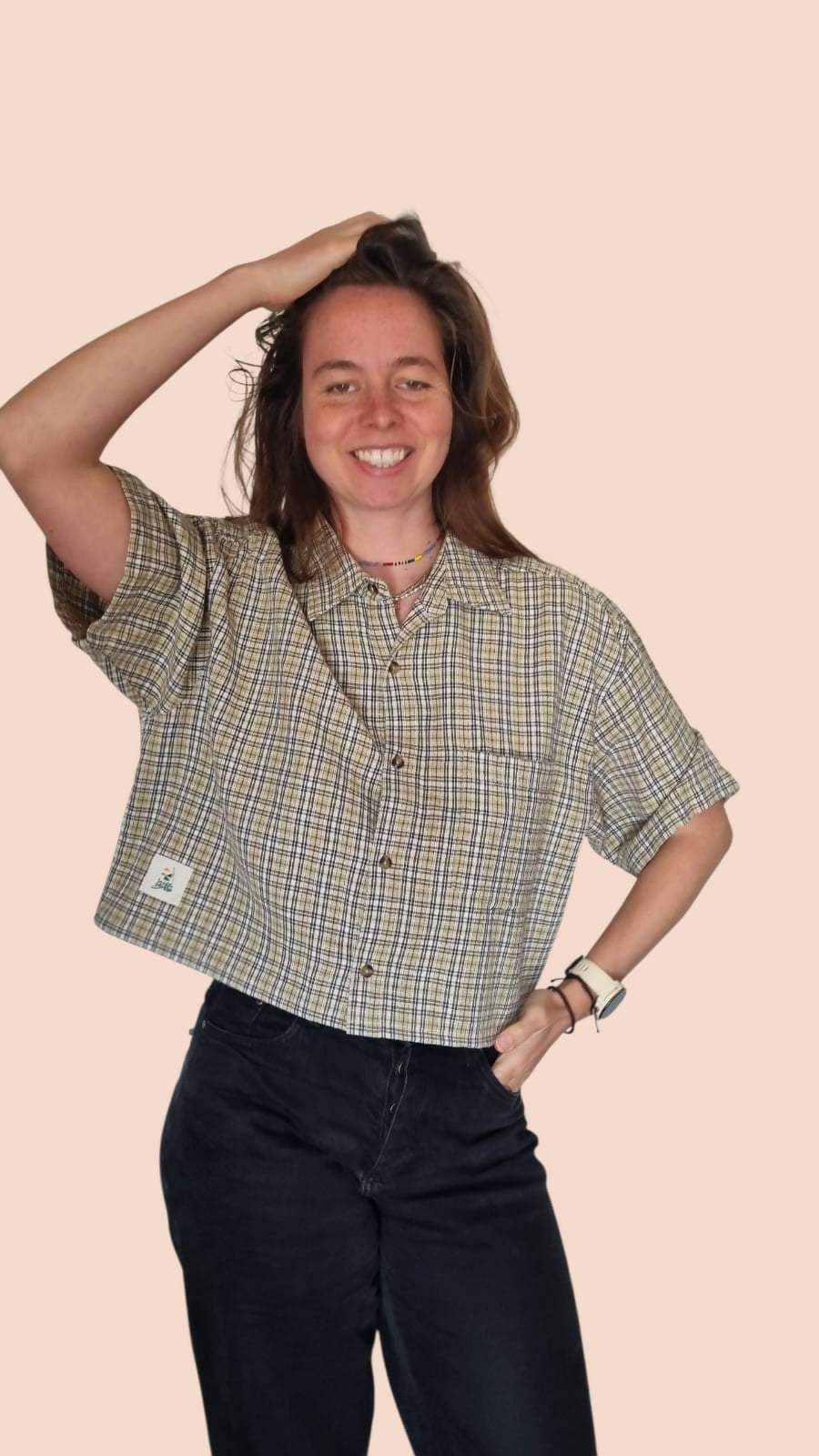 Chemise upcyclée à carreaux
