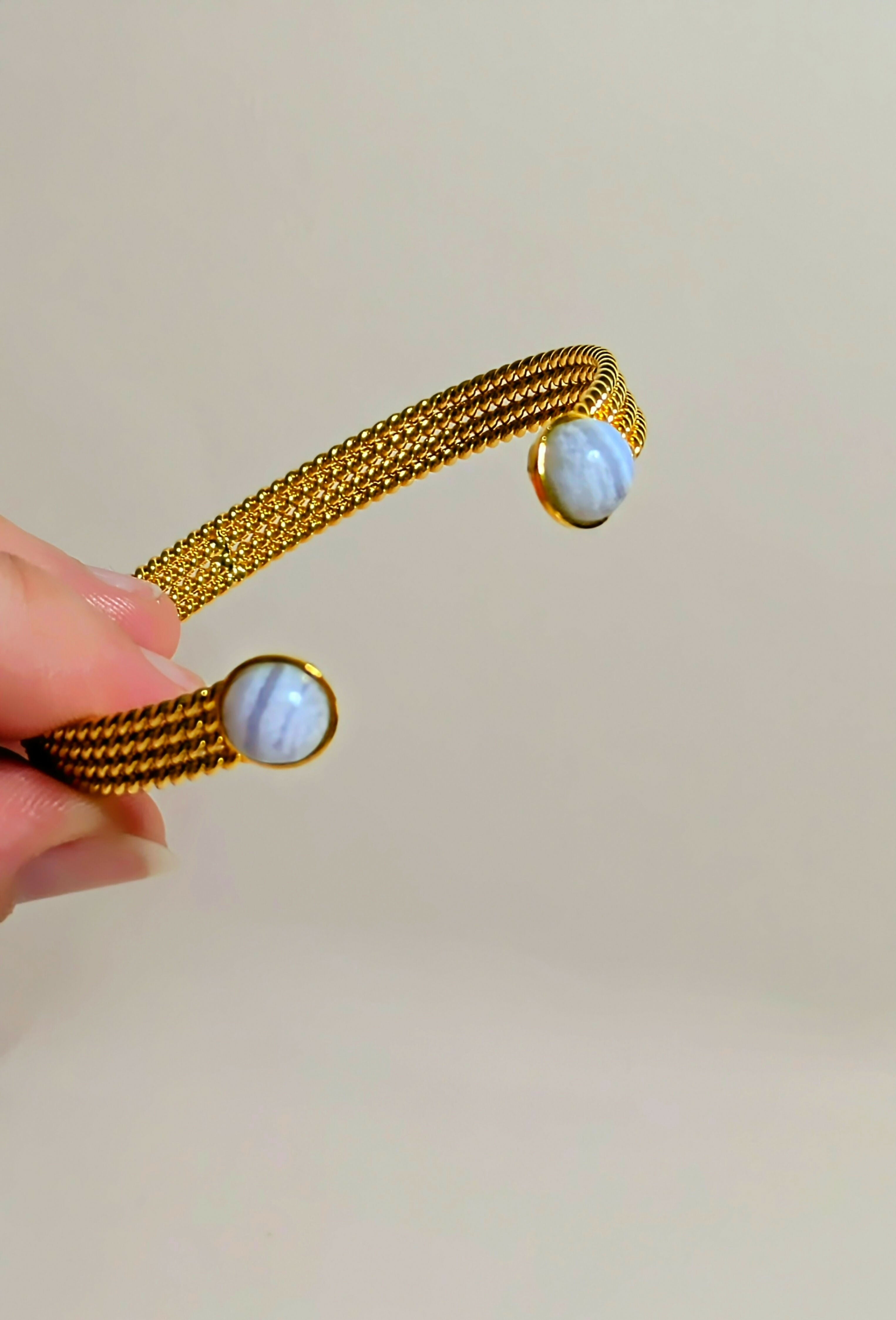 Bracelet Ana - agate bleue