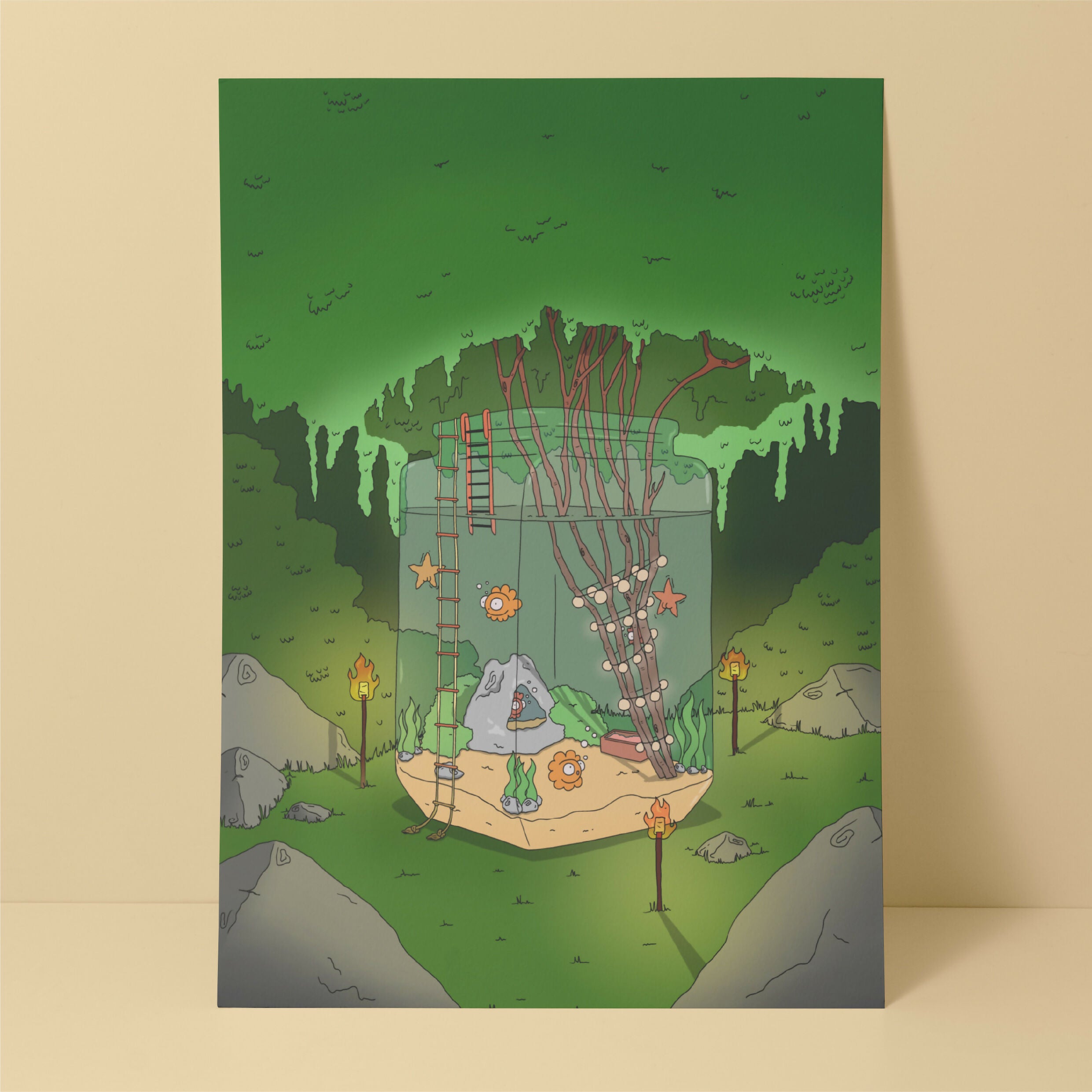 Les habitants du bocal 🐟 - Affiche 30X40