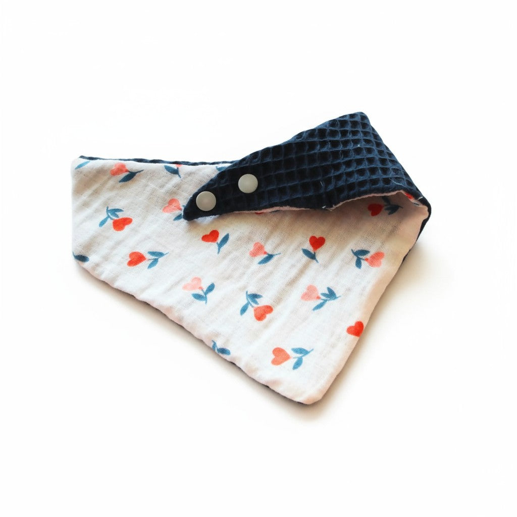 Bavoir Bandana Bouquets de Cœurs