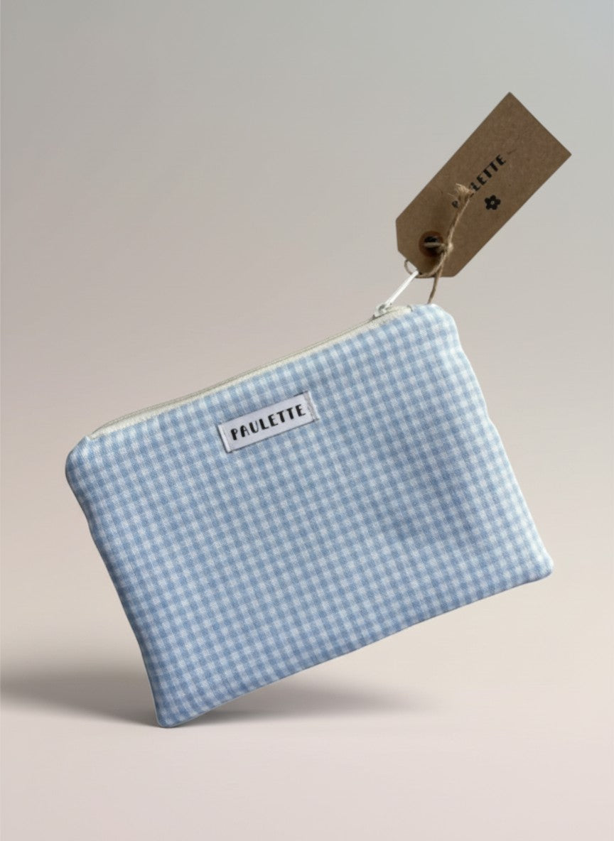 Petite pochette - vichy bleu