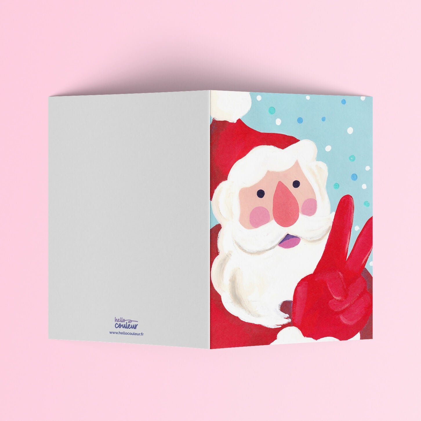 Carte pliée - Selfie du Père Noël