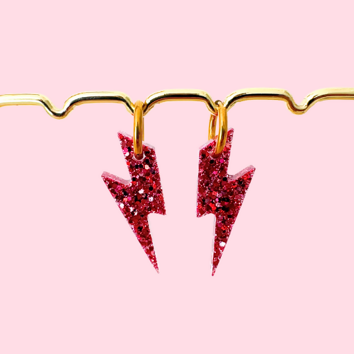 Boucles d'oreilles à paillettes - Éclairs - Mélange de Rose