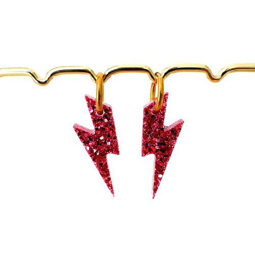 Boucles d'oreilles à paillettes - Éclairs - Mélange de Rose