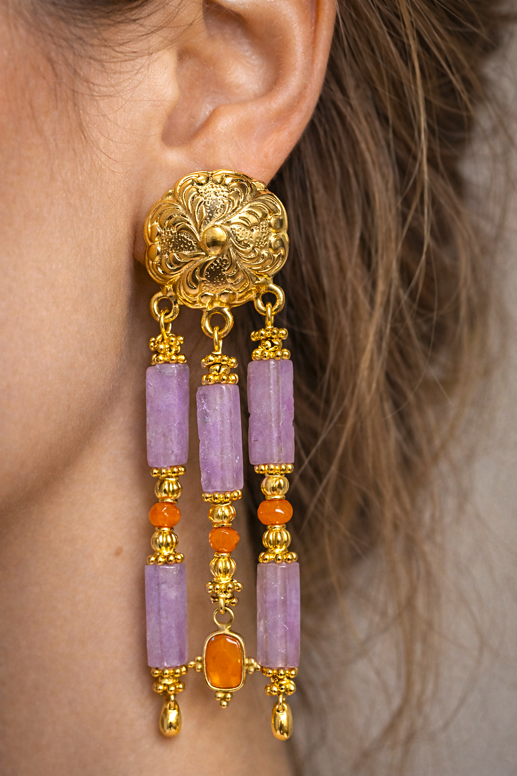 Boucles d'oreilles Esmée - améthyste