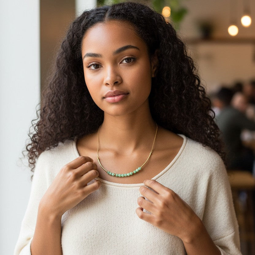 Collier NAOMIE - Jade vert