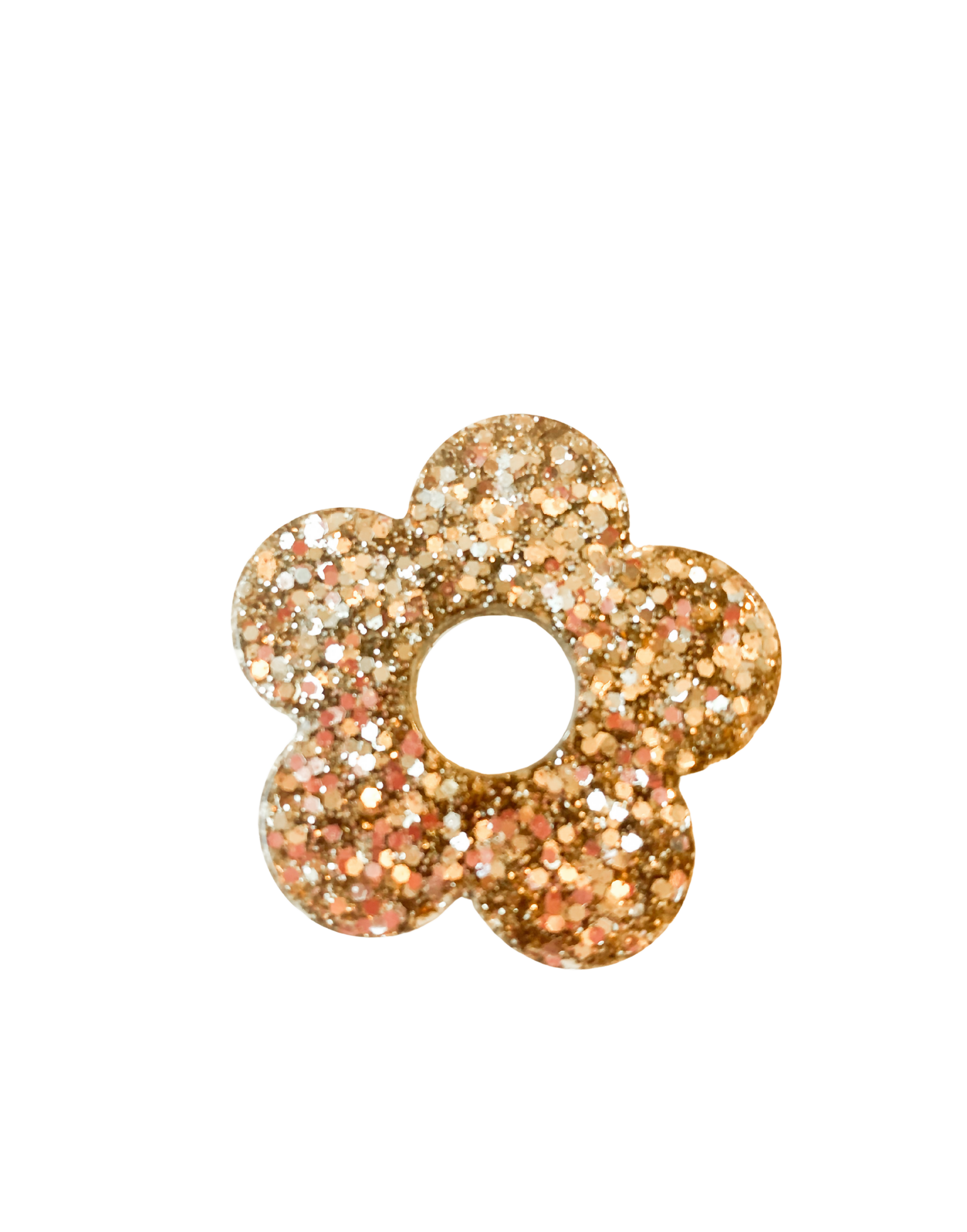Pin's à paillettes en forme de Fleur - Doré