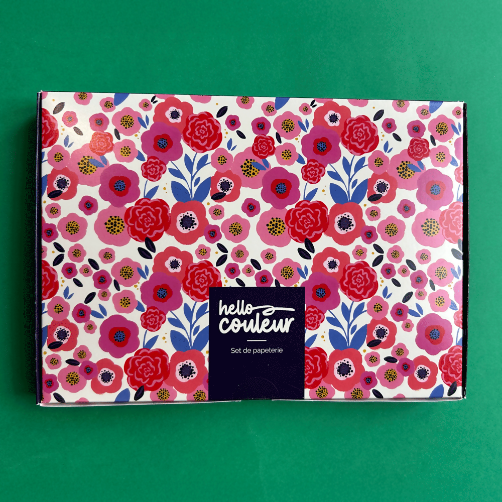 Coffret papeterie - Floral