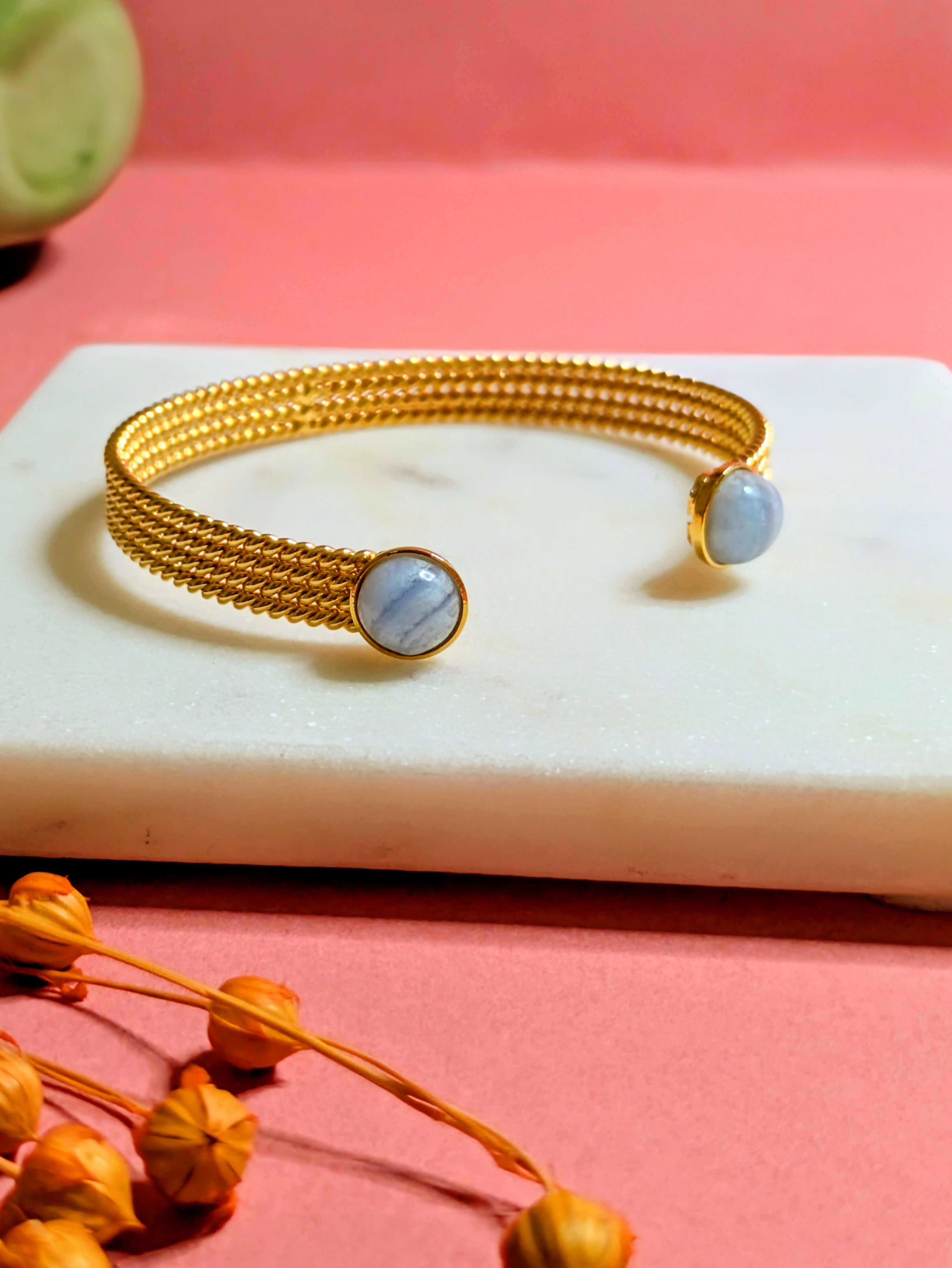 Bracelet Ana - agate bleue