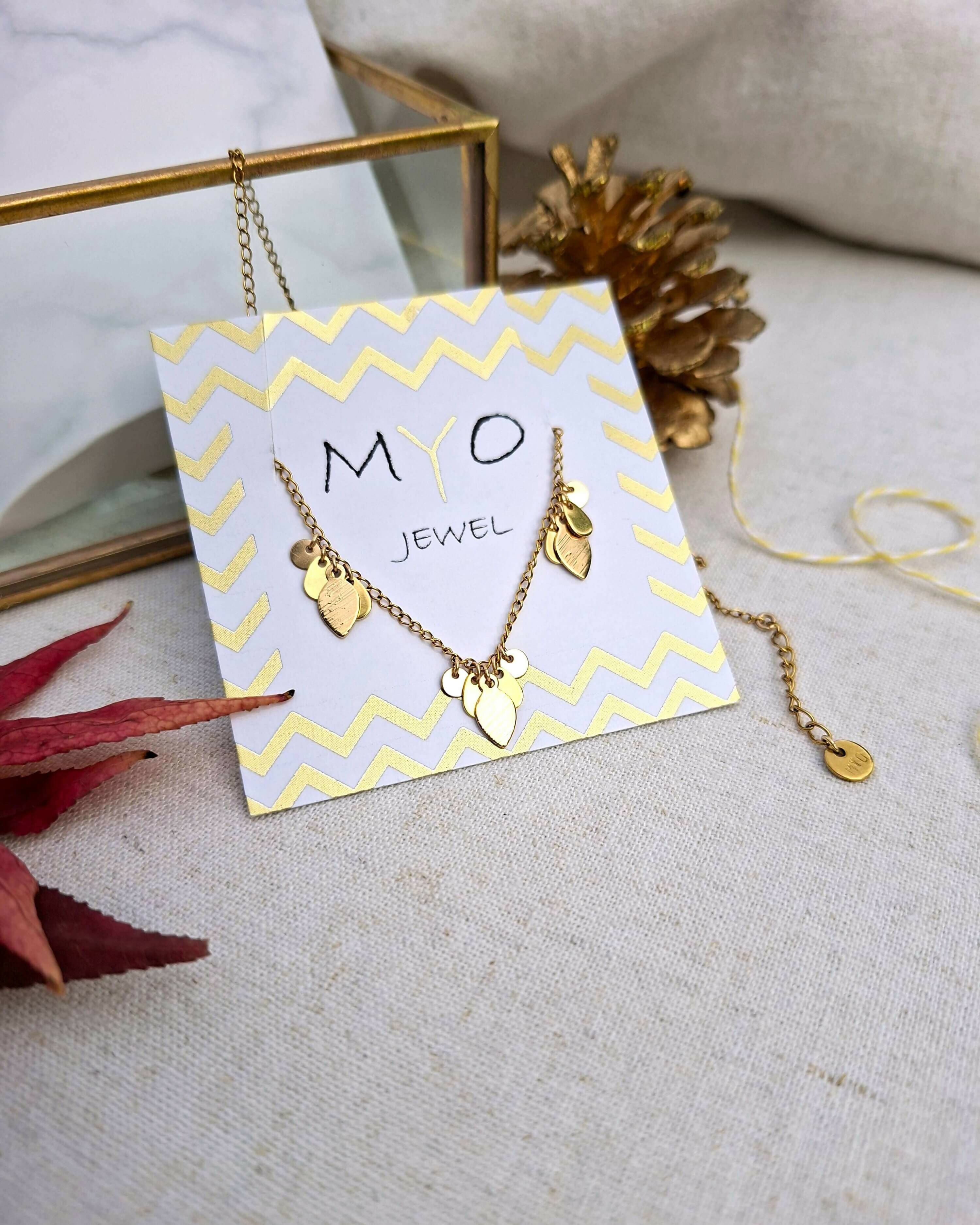 collier LEAVES feuilles or