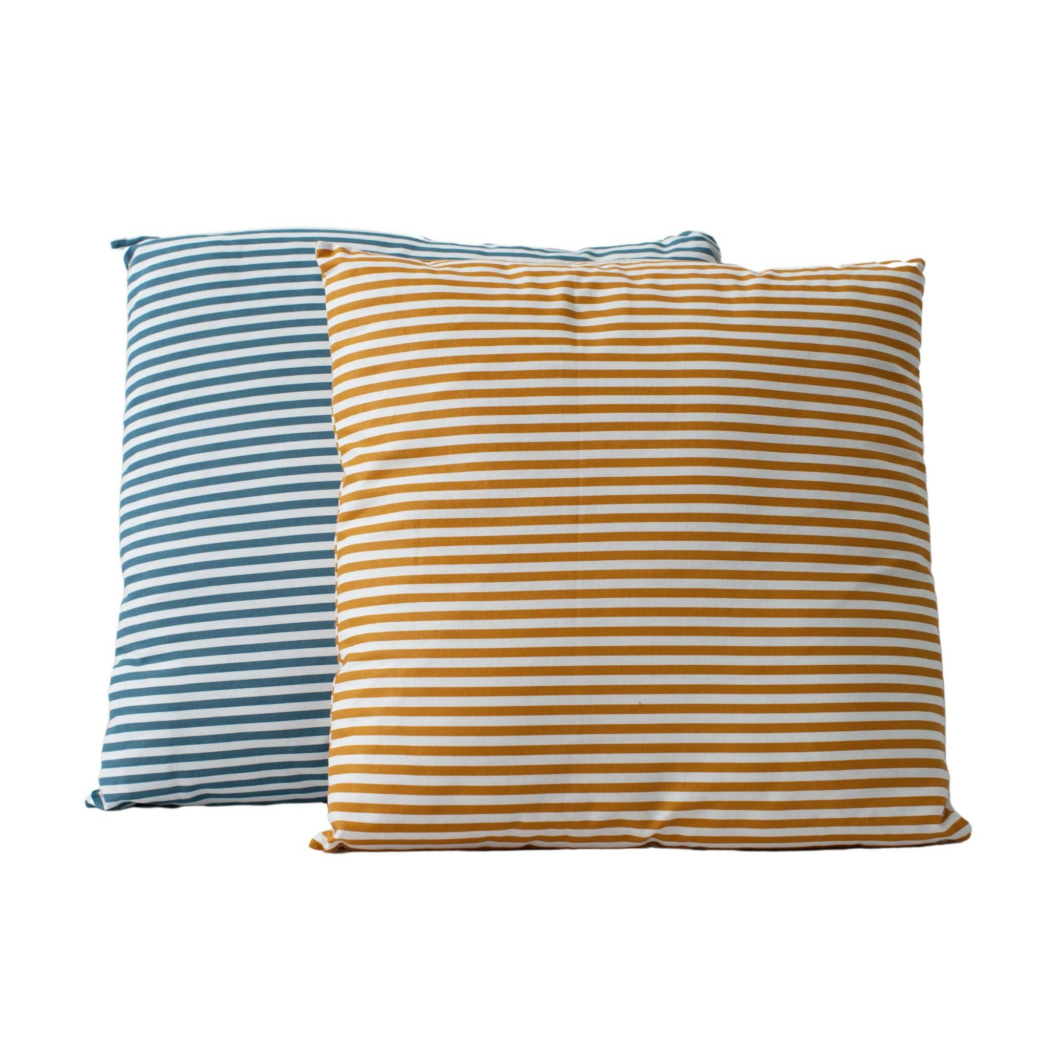 Coussin "Summer" rayé moutarde